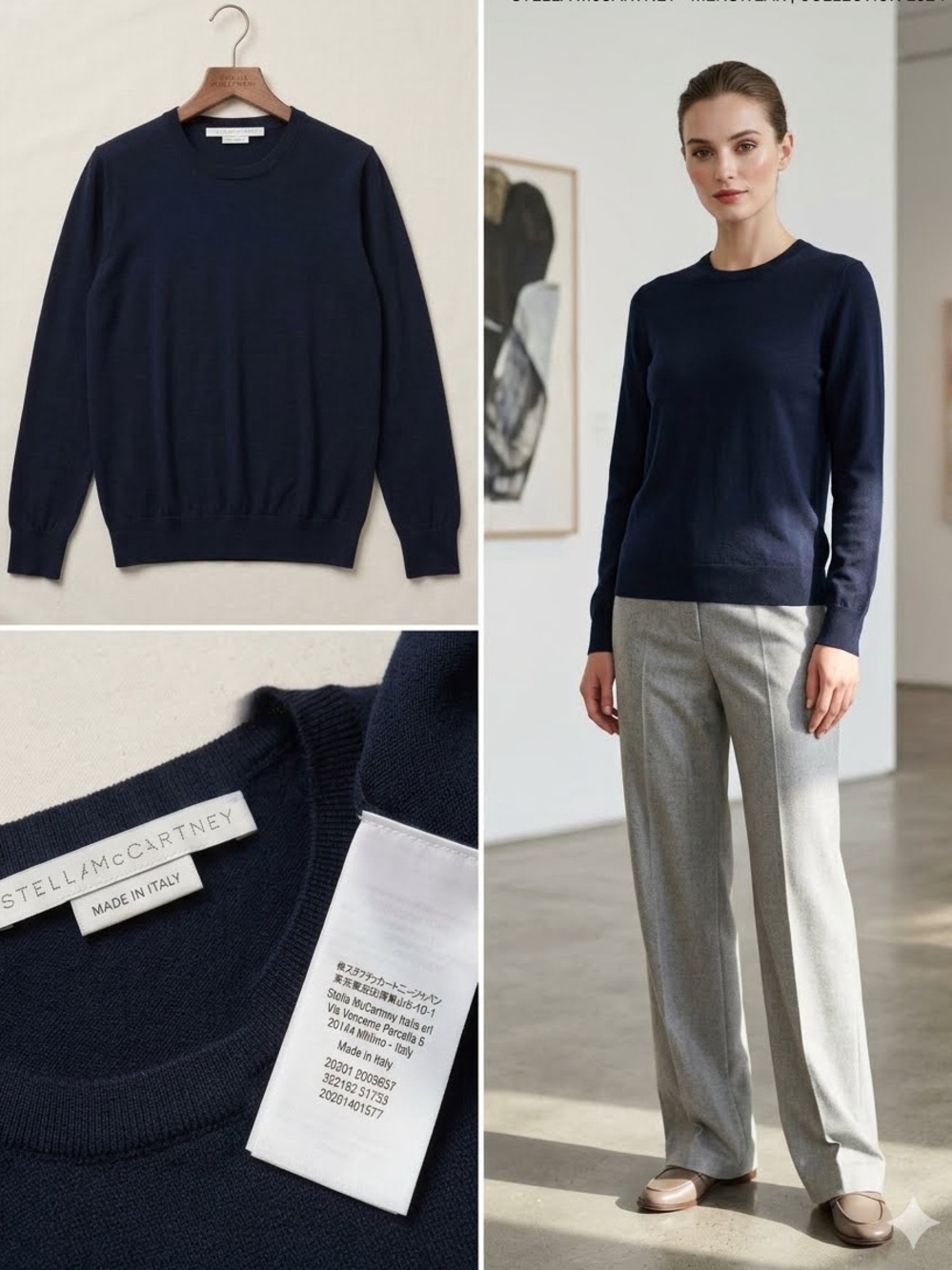 Stella McCartney Wool Navy Crewneck Sweater